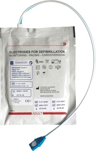 Defibrillations-Elektroden Erwachsen vorkonnektiert für SCHILLER-Geräte 